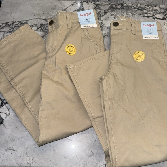Cat & Jack Other - Cat & Jack Boys Size 10 Straight Khaki Chino Pants NEW Lot 2 Pair